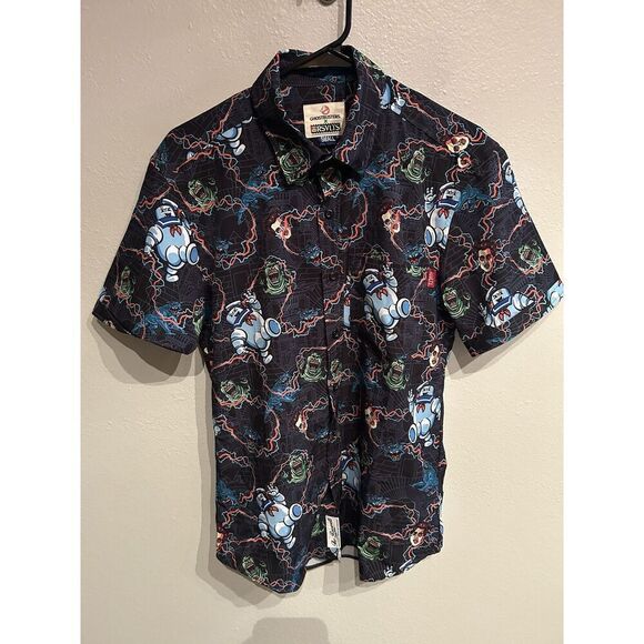 RSVLTS Ghostbusters Oh My Gozer Short Sleeve Button Up Shirt Mens Small - Picture 1 of 7